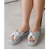 【25年春夏新作】厚底 スクエアトゥ リボンデザイン パテッドサンダル | DEMETER | 詳細画像28