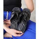 【25年春夏新作】厚底 スクエアトゥ リボンデザイン パテッドサンダル | DEMETER | 詳細画像4