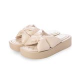 【25年春夏新作】厚底 スクエアトゥ リボンデザイン パテッドサンダル | DEMETER | 詳細画像40