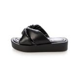 【25年春夏新作】厚底 スクエアトゥ リボンデザイン パテッドサンダル | DEMETER | 詳細画像42