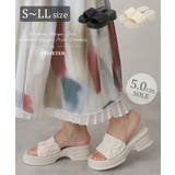 【25年春夏新作】厚底 デザインソール ギャザー調 ミュールサンダル | DEMETER | 詳細画像1 