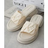 【25年春夏新作】厚底 デザインソール ギャザー調 ミュールサンダル | DEMETER | 詳細画像10 