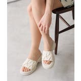 【25年春夏新作】厚底 デザインソール ギャザー調 ミュールサンダル | DEMETER | 詳細画像12 