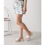 【25年春夏新作】厚底 デザインソール ギャザー調 ミュールサンダル | DEMETER | 詳細画像16 