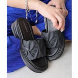 【25年春夏新作】厚底 デザインソール ギャザー調 ミュールサンダル | DEMETER | 詳細画像4 