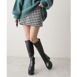 【25年秋冬再販】厚底 太ヒール スクエアトゥ ストレッチ ロングブーツ | DEMETER | 詳細画像39 