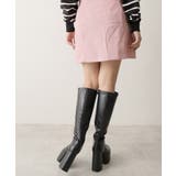 【25年秋冬再販】厚底 太ヒール スクエアトゥ ストレッチ ロングブーツ | DEMETER | 詳細画像46 