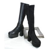 【25年秋冬再販】厚底 太ヒール スクエアトゥ ストレッチ ロングブーツ | DEMETER | 詳細画像70 