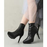 ブラック | ポインテッドトゥ プラットフォーム ストレッチ | DEMETER