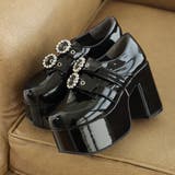 【25年春夏再販】厚底太ヒール☆ビジューバックルベルト ローファーパンプス | DEMETER | 詳細画像10 