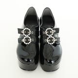 【25年春夏再販】厚底太ヒール☆ビジューバックルベルト ローファーパンプス | DEMETER | 詳細画像19 