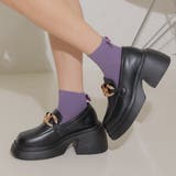 ブラックスムース | 厚底ソール☆チェーンモチーフ ローファーシューズ | DEMETER