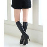 【25年秋冬再販】ポインテッドトゥ プラットフォーム ストレッチ ロングブーツ | DEMETER | 詳細画像43 