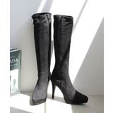 【25年秋冬再販】ポインテッドトゥ プラットフォーム ストレッチ ロングブーツ | DEMETER | 詳細画像64 