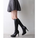 【25年秋冬再販】ポインテッドトゥ プラットフォーム ストレッチ ロングブーツ | DEMETER | 詳細画像9 