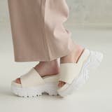 ホワイト | 【24年春夏新作】厚底 2段ボリュームソール スポーツMIX ミュールサンダル | DEMETER