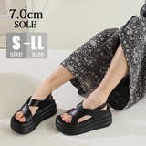 【24年春夏新作】厚底 3段ソール バックバンド クロスベルトサンダル | DEMETER | 詳細画像1 