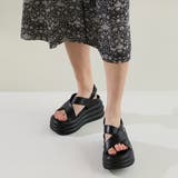 【24年春夏新作】厚底 3段ソール バックバンド クロスベルトサンダル | DEMETER | 詳細画像4 