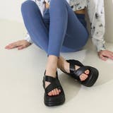 【24年春夏新作】厚底 3段ソール バックバンド クロスベルトサンダル | DEMETER | 詳細画像8 