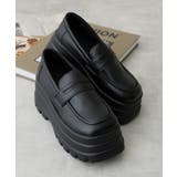 ブラックスムース | 【25年春夏再販】厚底 トリプルソール ボリューム ローファーシューズ | DEMETER