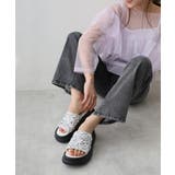 【25年春夏新作】厚底 ダブルソール スパンコール スライドサンダル | DEMETER | 詳細画像27