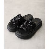 【25年春夏新作】厚底 ダブルソール スパンコール スライドサンダル | DEMETER | 詳細画像3