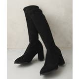 【25年秋冬新作】チャンキーヒール プレーン ストレッチロングブーツ | DEMETER | 詳細画像18 