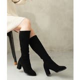 【25年秋冬新作】チャンキーヒール プレーン ストレッチロングブーツ | DEMETER | 詳細画像26 