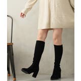 【25年秋冬新作】チャンキーヒール プレーン ストレッチロングブーツ | DEMETER | 詳細画像28 