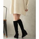 【25年秋冬新作】チャンキーヒール プレーン ストレッチロングブーツ | DEMETER | 詳細画像31 