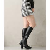 【25年秋冬新作】チャンキーヒール プレーン ストレッチロングブーツ | DEMETER | 詳細画像8 