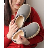 グレー | 【25年秋冬新作】厚底 凹凸ソール ボリュームファー ムートンシューズ | DEMETER