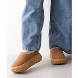 キャメル | 【25年秋冬新作】厚底 凹凸ソール ボリュームファー ムートンシューズ | DEMETER