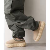 ベージュ | 【25年秋冬新作】厚底 凹凸ソール ボリュームファー ムートンシューズ | DEMETER