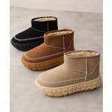 【25年秋冬新作】厚底 凹凸ソール ボリュームファー ショート ムートンブーツ | DEMETER | 詳細画像2 