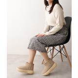 【25年秋冬新作】厚底 凹凸ソール ボリュームファー ショート ムートンブーツ | DEMETER | 詳細画像35 