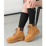 キャメル | 【26年春夏新作】軽量 厚底ソール レースアップ ショートブーツ | DEMETER