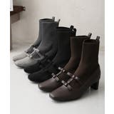 【25年秋冬新作】スクエアトゥ リボン ニットドッキング ショートブーツ | DEMETER | 詳細画像2