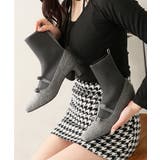 【25年秋冬新作】スクエアトゥ リボン ニットドッキング ショートブーツ | DEMETER | 詳細画像30