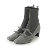 【25年秋冬新作】スクエアトゥ リボン ニットドッキング ショートブーツ | DEMETER | 詳細画像48