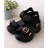 ブラック/ブラック | 【26年春夏再販】超軽量 厚底ボリュームソール ベルクロ | DEMETER