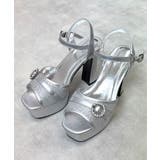 【26年春夏新作】厚底 ビジューバックル アンクルストラップ サンダル | DEMETER | 詳細画像13 