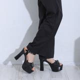 厚底 太ヒール ビジューバックル アンクルストラップ サンダル | DEMETER | 詳細画像5 