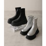 【24年秋冬新作】厚底 トラックソール ストレッチ ショートブーツ | DEMETER | 詳細画像2