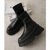 【24年秋冬新作】厚底 トラックソール ストレッチ ショートブーツ | DEMETER | 詳細画像3