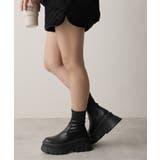 【24年秋冬新作】厚底 トラックソール ストレッチ ショートブーツ | DEMETER | 詳細画像7