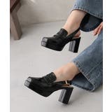 【25年秋冬新作】厚底 プラットフォーム スリングバック ローファーパンプス | DEMETER | 詳細画像14 