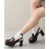 ダークブラウン | 【25年秋冬新作】厚底 プラットフォーム スリングバック ローファーパンプス | DEMETER