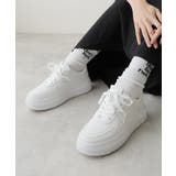 ホワイトスムース | 【25年春夏再販】軽量 厚底ソール ベーシック コートスニーカー | DEMETER