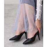 ブラック | 【25年春夏再販】10.0cm ポインテッドトゥ ピンヒール ミュール | DEMETER